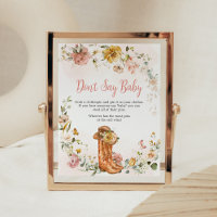 Floral Little Cowgirl Baby shower Ne pas dire bébé