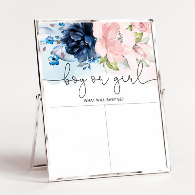 Poster Floral marine rose Genre révéler Organigramme garç (Créateur téléchargé)