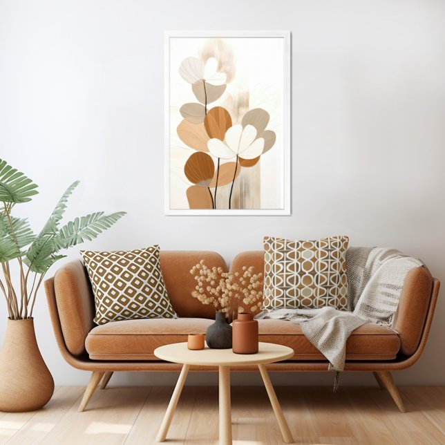 Poster Floral Mid Century Moderne Boho Print (Unleash your inner art enthusiast with Wild on Flowers gallery quality Giclee print artwork. )