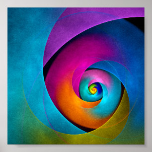 Poster Floral moderne Art Abstrait rose Bleu Motif #17