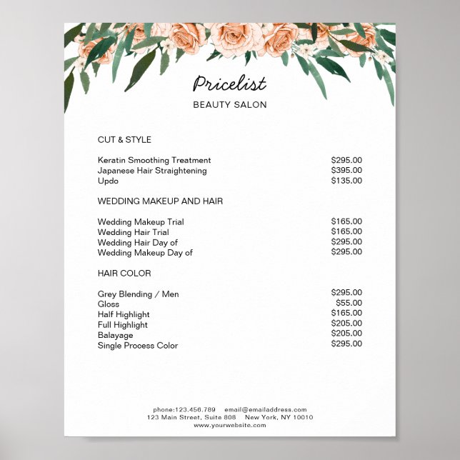 Poster Floral Moderne Preishear (Devant)