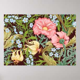 Poster Floral motif sans couture, arrière - plan avec In 