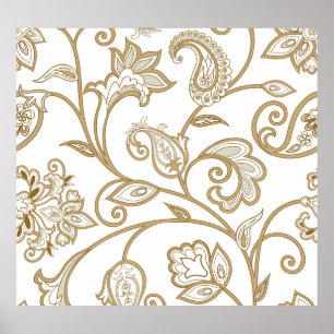 Poster Floral Oriental : Ethnique Carrelée.