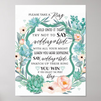Poster Floral Prenez une ceinture Fête des mariées Jeu