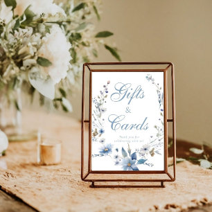 Poster Floral Quelque chose de bleu avant de faire Cadeau