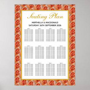 Poster Floral ROSE CORAL 120 places Plan de siège