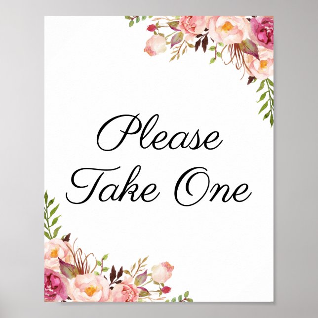 Poster Floral Rose Rustique S'Il Vous Plaît Prendre Un Si (Devant)