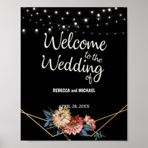 Poster Floral Rustic Magnolia Mariage