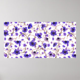 Poster Floral sans couture motif avec fleurs marigold