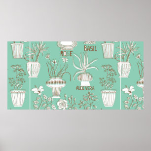 Poster Floral seamless pattern