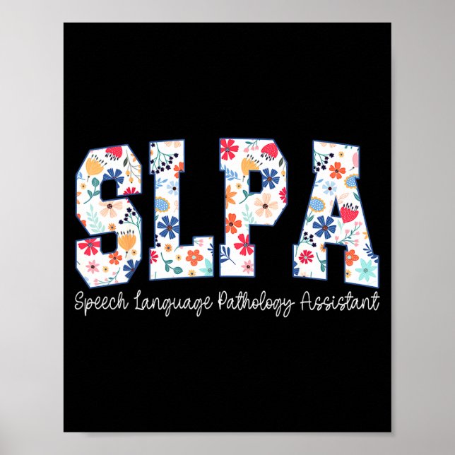 Poster Floral Speech Language Pathology Istant Slpa Appre (Devant)