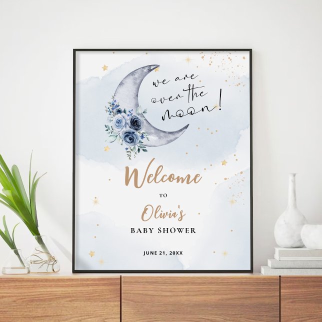 Poster Floral Sur La Lune Bienvenue (Créateur téléchargé)