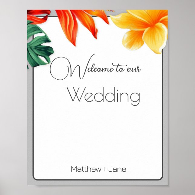 Poster Floral tropical (Devant)