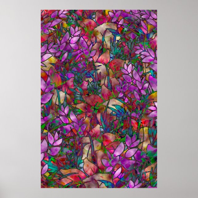 Poster Floral Verre Abstrait (Devant)
