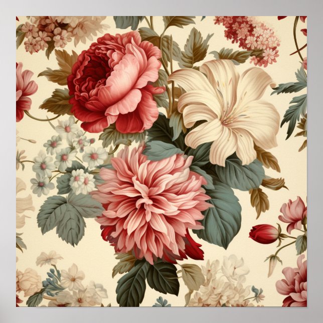 Poster Floral vintage (Devant)
