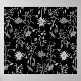 Poster Floral vintage : arrière - plan d'invitation sans 