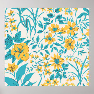 Poster Floral vintage : Liberty Motif sans marin