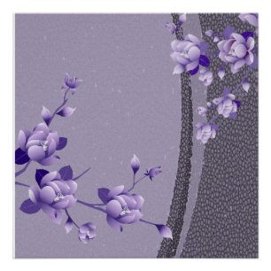 Poster floral violet