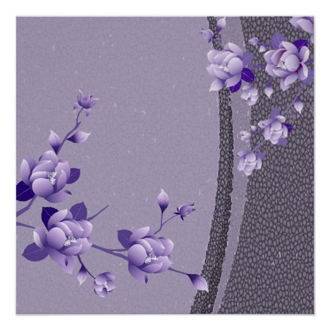 Poster Floral Violet (Devant)