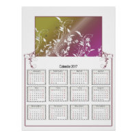Poster Floral Wall Calendar 2017