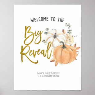 Poster Floral White Citrouille Genre Reveillez Bienvenue