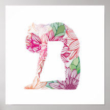 Poster Floral Yoga