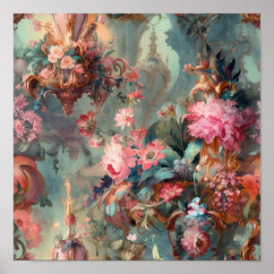 Poster Florales de l'époque rococo