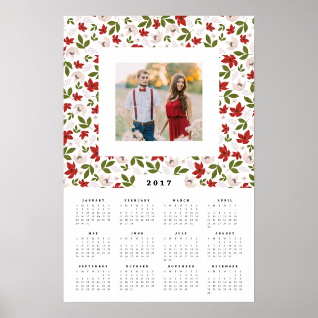 Poster Florales Festives 16x24 Calendrier Photo Annuel 20 (Devant)