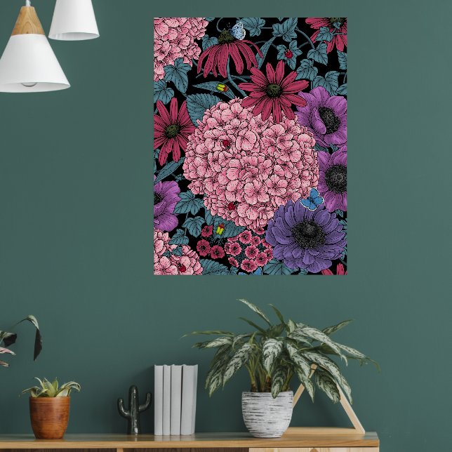 Poster Floraux de jardin gras (Salon 1)