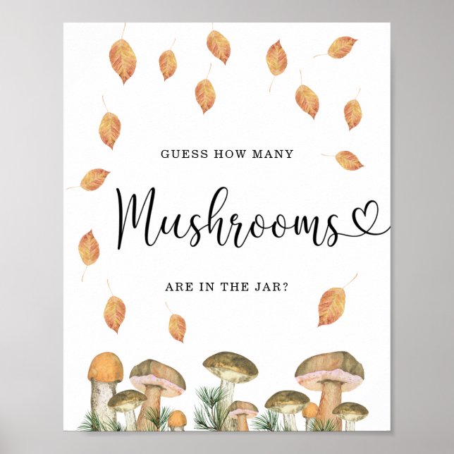 Poster Flore automnale devinez combien de champignons (Devant)