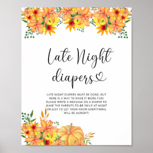 Poster Flore citrouille Late nuit couches jeu