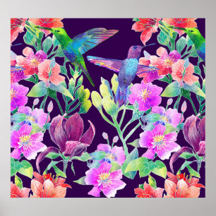 Poster Flore et faune exotiques : Motif sans couture