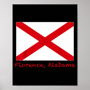 Poster Florence Alabama Usa Drapeau De L'État Souvenir 