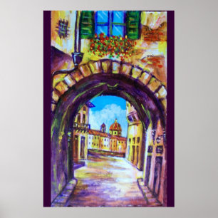 POSTER FLORENCE ANTIQUE ALLEY VOIR ÉGLISE CESTELLO