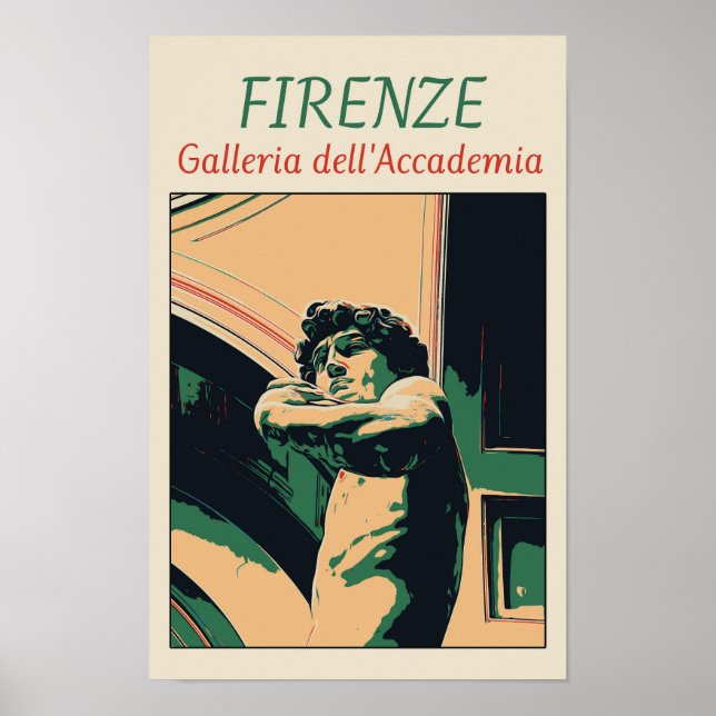 Poster Florence David Michelangelo illustration Italie (Devant)