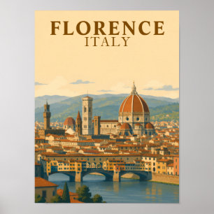 Poster Florence Italie Duomo Voyage Vintage