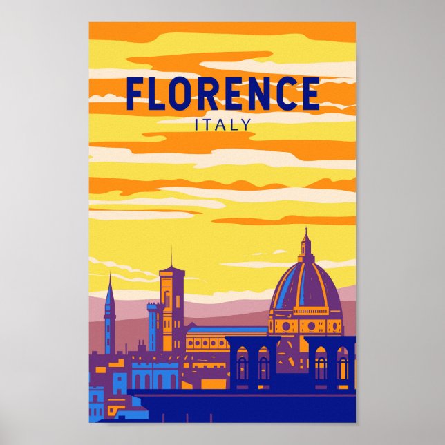 Poster Florence Italie Travel Art Vintage (Devant)