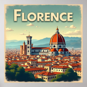 Poster Florence Italie Vintage voyage
