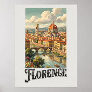 Poster Florence Italie Voyage Rétro