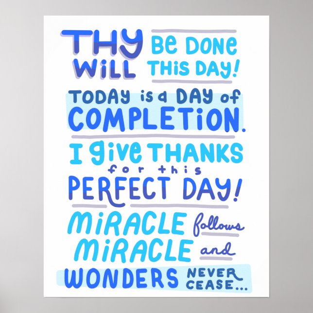 Poster Florence Scovel Shinn Affirmation Miracle (Devant)