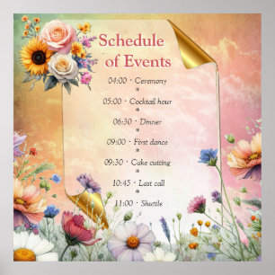 Poster Flores florales du printemps et de l'été