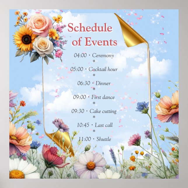 Poster Flores florales du printemps et de l'été (Devant)