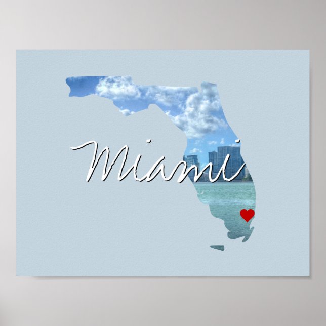 Poster Florida State Photo insert and town name (Devant)