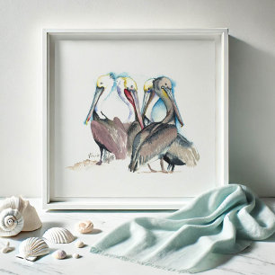 Poster Floride Aquarelles Pelican Art