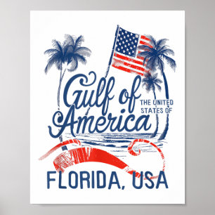 Poster Floride Côte Du Golfe De L'Amérique Drôle Donald T