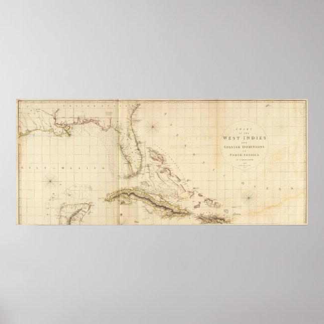 Poster Floride et Antilles (Devant)