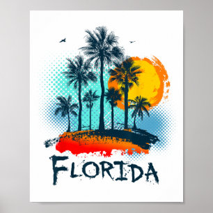 Poster Floride Fl Été Miami Vibes Plage État Ensoleillé
