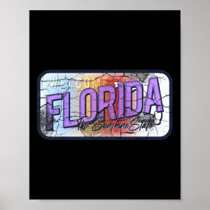 Poster Floride Fl Summer Miami Vibes Beach Sunshine State