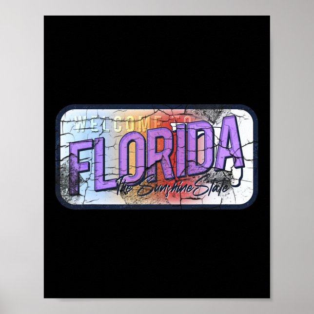 Poster Floride Fl Summer Miami Vibes Beach Sunshine State (Devant)