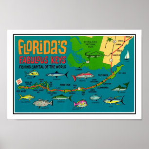 Poster Floride Keys poisson imprimé